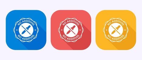 Additives free icon design. No additives sign symbol in shadow button design vector