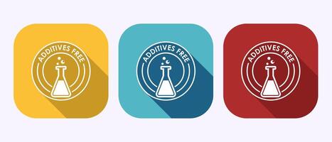 Additives free icon design illustration. No additives sign in shadow button design vector