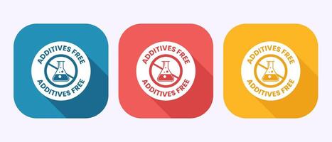 Additives free icon illustration. No additives sign in shadow button design vector