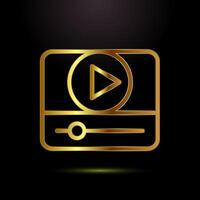 icon design illustration. camera icon, camera symbol in gold color style vector