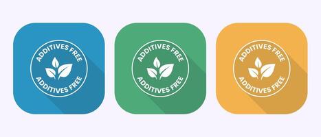 Additives free icon design illustration. No additives symbol in shadow button design vector