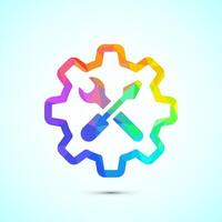 Service icon design, maintenance tools sign symbol in low poly style vector