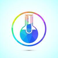 Lab flask icon design, chemical flask icon sign symbol in low poly style vector