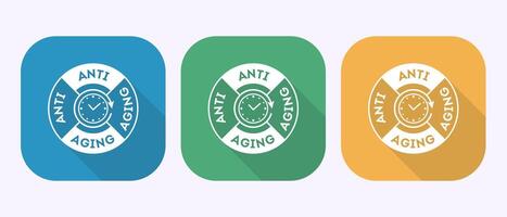 Anti aging icon. Anti aging sign symbol in shadow button design vector