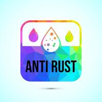 Anti rust icon illustration. Rust resistant symbol in low poly style vector