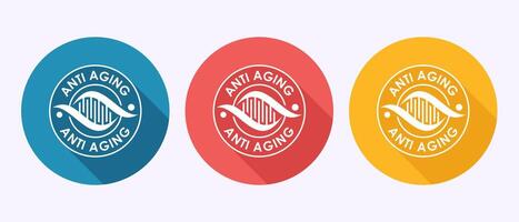 Anti aging icon design. Anti aging sign symbol in shadow button design vector