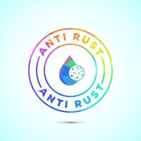 Anti rust icon design. Anti oxidation sign, Rust resistant symbol in low poly style vector