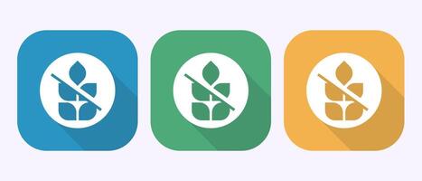 Gluten free icon design, Non gluten food sign in shadow button design vector