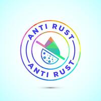 Anti rust icon design illustration. Rust resistant symbol in low poly style vector