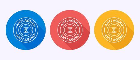 Anti aging icon design illustration. Anti aging sign in shadow button design vector