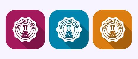 Silicone free icon design, Best Silicone free sign in shadow button design vector