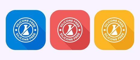 Silicone free icon design illustration, Best Silicone free sign in shadow button design vector