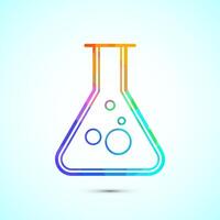 Lab flask icon design illustration, chemical flask icon symbol in low poly style vector