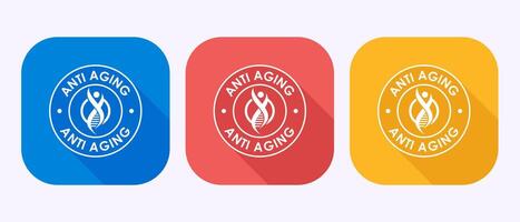 Anti aging icon illustration. Anti aging sign symbol in shadow button design vector