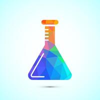 Lab flask icon illustration, chemical flask icon sign symbol in low poly style vector