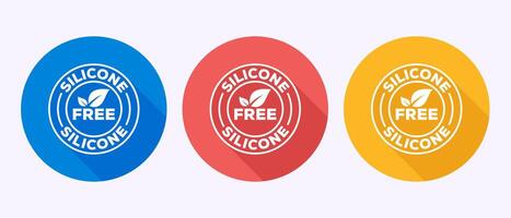 Silicone free icon design illustration, Best Silicone free symbol in shadow button design vector