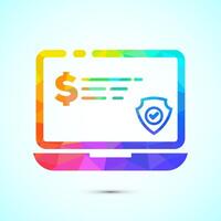 Secure payment icon, Payment safety sign symbol in low poly style vector