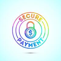 Secure payment icon illustration, Payment safety sign symbol in low poly style vector