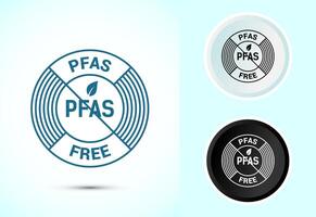 PFAS free icon illustration, PFAS free badge. Proper nutrition symbol in color black and white vector