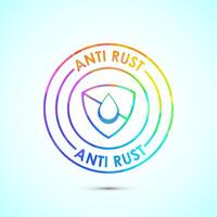 Anti rust icon design. Rust resistant symbol in low poly style vector