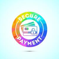 Secure payment icon design, Payment safety sign symbol in low poly style vector