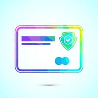 Secure payment icon design, Payment safety symbol in low poly style vector