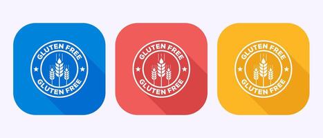 Gluten free icon design, Non gluten food sign symbol in shadow button design vector