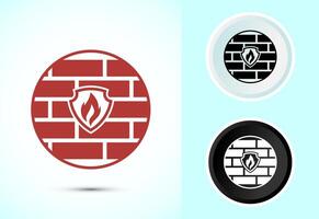 Firewall icon design. Internet security sign vector