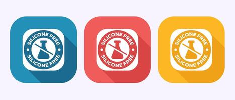 Silicone free icon illustration, Best Silicone free sign, symbol in shadow button design vector