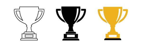 Trophy Cup icon symbol line, fill, and color icon for graphic and web design collection vector