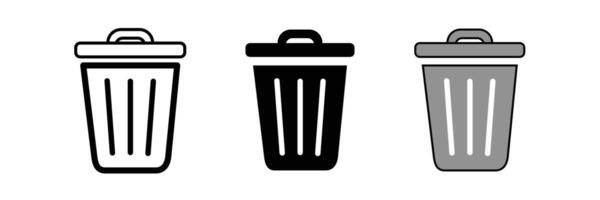 Trash icon symbol line, fill, and color icon for graphic and web design collection vector