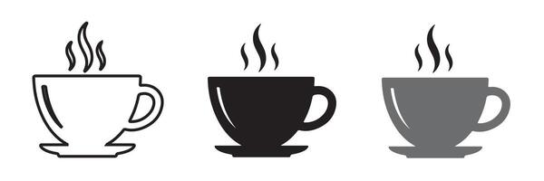 Coffe icon symbol line, fill, and color icon for graphic and web design collection vector