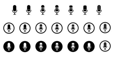 Microphone icon on white background. Microphone icon set. Different microphone. vector
