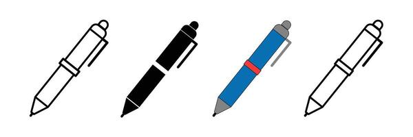 Pen icon symbol line, fill, and color icon for graphic and web design collection vector