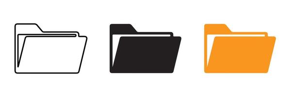 File Folder icon symbol line, fill, and color icon for graphic and web design collection vector