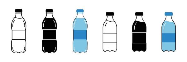 Plastic Bottle icon symbol line, fill, and color icon for graphic and web design collection vector