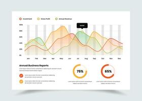 Professional Data Visualization Slide Template for Annual Reports vector