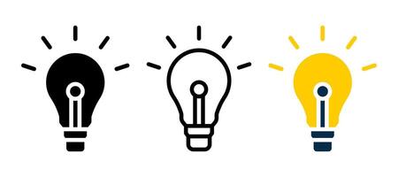 light bulb icon set. for mobile concept and web design on white background vector