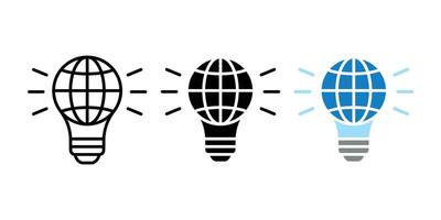 Lightbulb icon set. Global Idea sign. for mobile concept and web design. illustration on white background vector