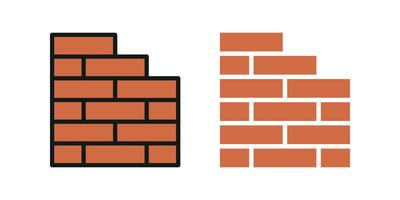 Brick Wall icon set. for mobile concept and web design on white background vector