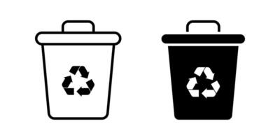 Set of Trash can icons. for mobile concept and web design. illustration on white background vector
