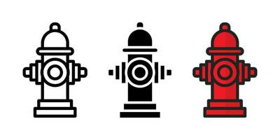 fire hydrant icon set. for mobile concept and web design on white background vector