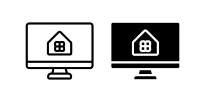 House on Monitor icon set. for mobile concept and web design on white background vector