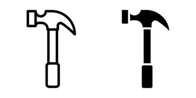 hammer icon set.for mobile concept and web design on white background vector
