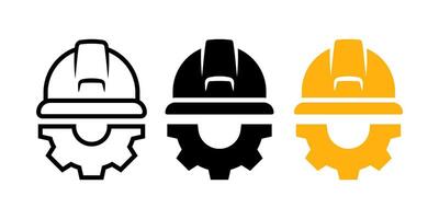 Construction Helmet icon set. for mobile concept and web design on white background vector