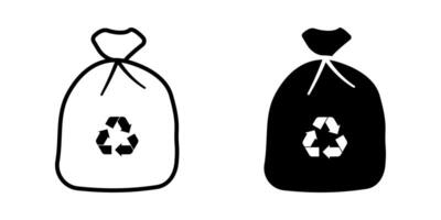 Set of Trash Bag icons. for mobile concept and web design. illustration on white background vector