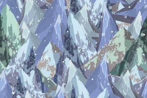 seamless pattern snow mountain background flat illustration vector