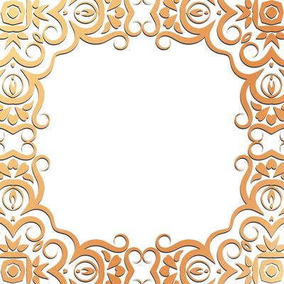 ornate golden frame. A lavish border, with place for text, photographs, artwork. Classic traditional frame with scrolls, swirls