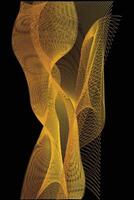 Golden Abstract Flowing Lines on Black Background vector