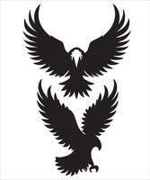 eagle head illustration. eagle head set silhouette. vector